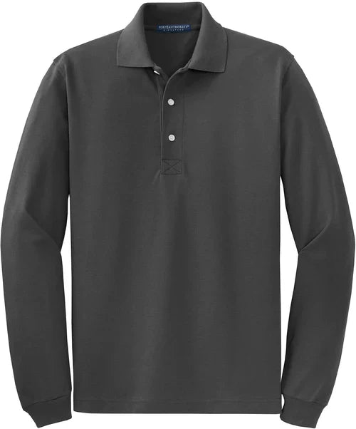 Port Authority Rapid Dry Long Sleeve Polo with custom logo embroidery