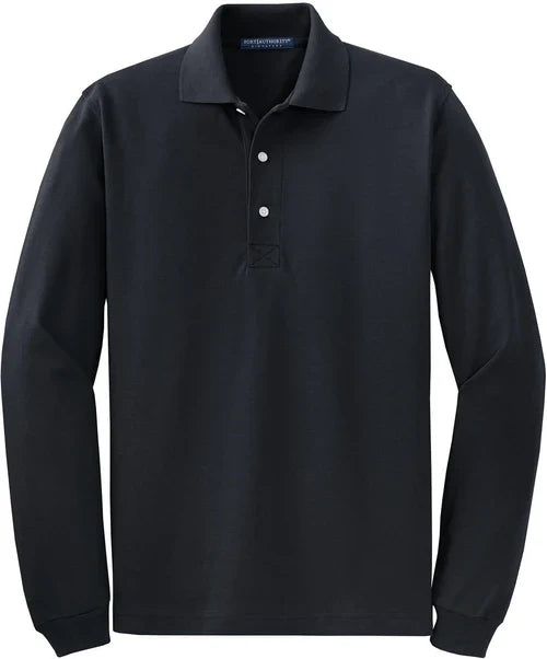 Port Authority Rapid Dry Long Sleeve Polo with custom logo embroidery