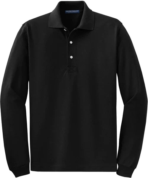 Port Authority Rapid Dry Long Sleeve Polo with custom logo embroidery