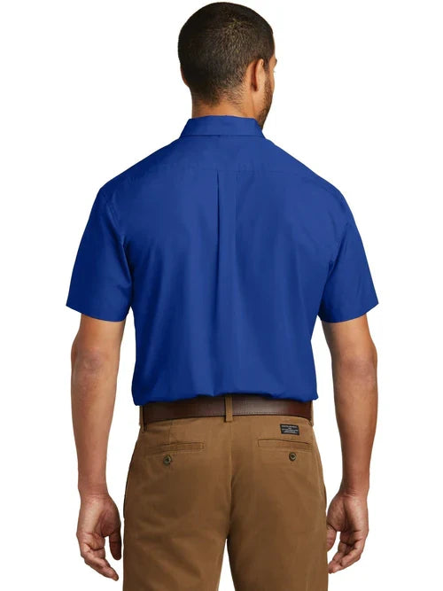 Port Authority Short Sleeve Carefree Poplin Shirt with custom logo embroidery