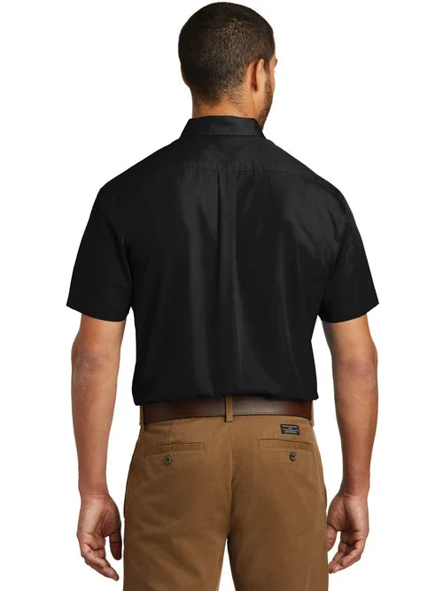 Port Authority Short Sleeve Carefree Poplin Shirt with custom logo embroidery