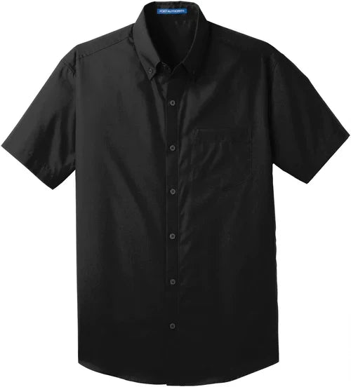 Port Authority Short Sleeve Carefree Poplin Shirt with custom logo embroidery