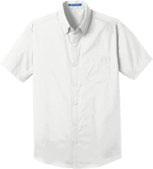 Port Authority Short Sleeve Carefree Poplin Shirt with custom logo embroidery