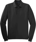 Port Authority Tall Silk Touch Long Sleeve Polo with custom logo embroidery