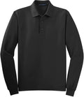 Port Authority Silk Touch Long Sleeve Polo with custom logo embroidery