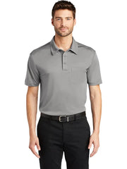Port Authority Silk Touch Performance Pocket Polo with custom logo embroidery
