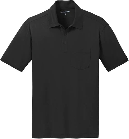 Port Authority Silk Touch Performance Pocket Polo with custom logo embroidery