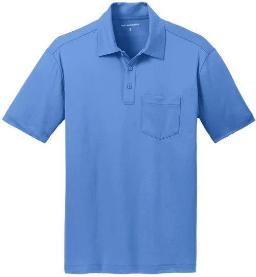 Port Authority Silk Touch Performance Pocket Polo with custom logo embroidery
