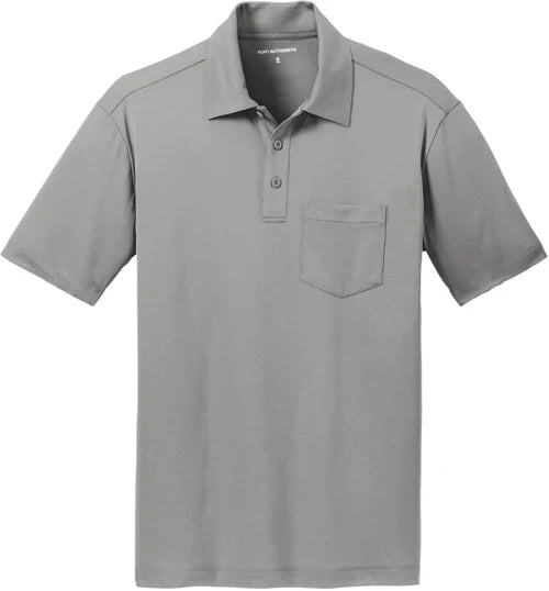 Port Authority Silk Touch Performance Pocket Polo with custom logo embroidery