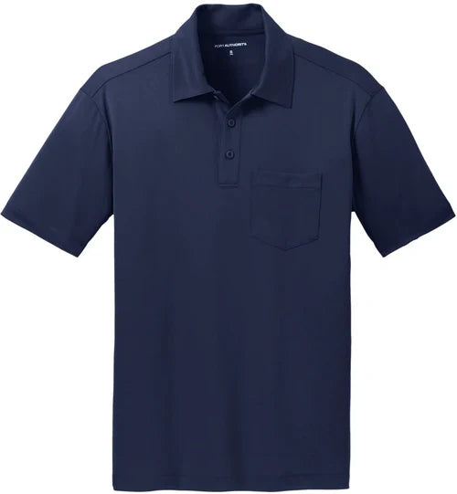 Port Authority Silk Touch Performance Pocket Polo with custom logo embroidery