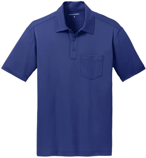 Port Authority Silk Touch Performance Pocket Polo with custom logo embroidery