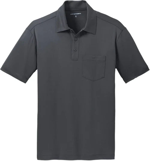 Port Authority Silk Touch Performance Pocket Polo with custom logo embroidery