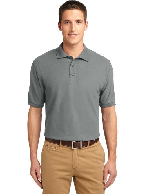 Port Authority Tall Silk Touch Polo with custom logo embroidery