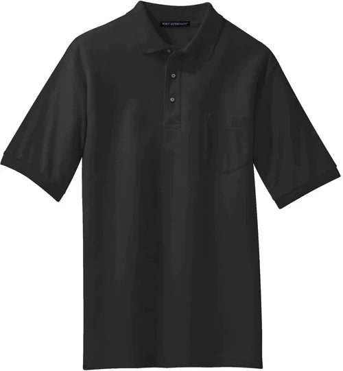 Port Authority Tall Silk Touch Polo with Pocket with custom logo embroidery