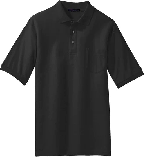 Port Authority Silk Touch Polo with Pocket with custom logo embroidery