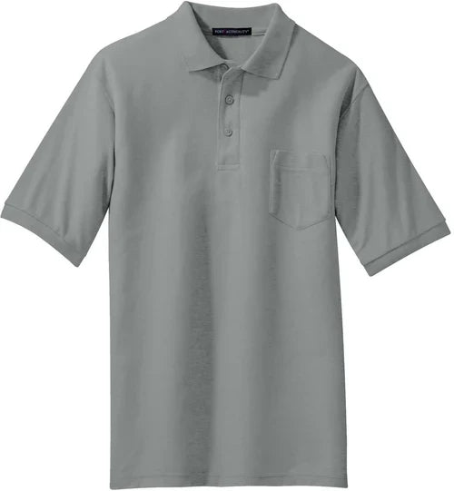 Port Authority Silk Touch Polo with Pocket with custom logo embroidery