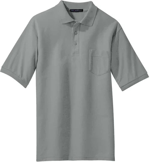 Port Authority Tall Silk Touch Polo with Pocket with custom logo embroidery
