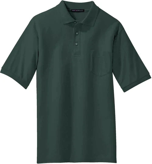 Port Authority Tall Silk Touch Polo with Pocket with custom logo embroidery