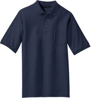 Port Authority Silk Touch Polo with Pocket with custom logo embroidery