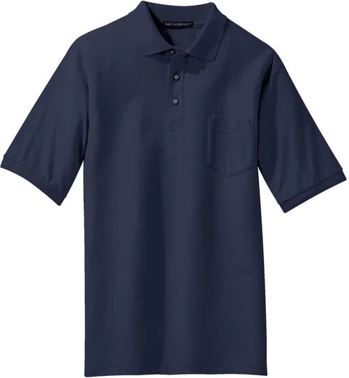 Port Authority Silk Touch Polo with Pocket with custom logo embroidery