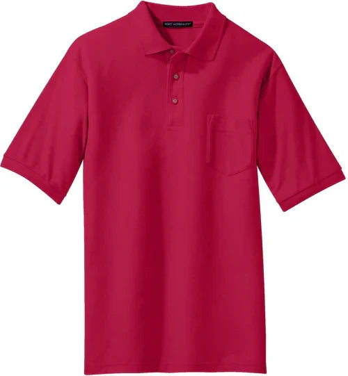 Port Authority Tall Silk Touch Polo with Pocket with custom logo embroidery