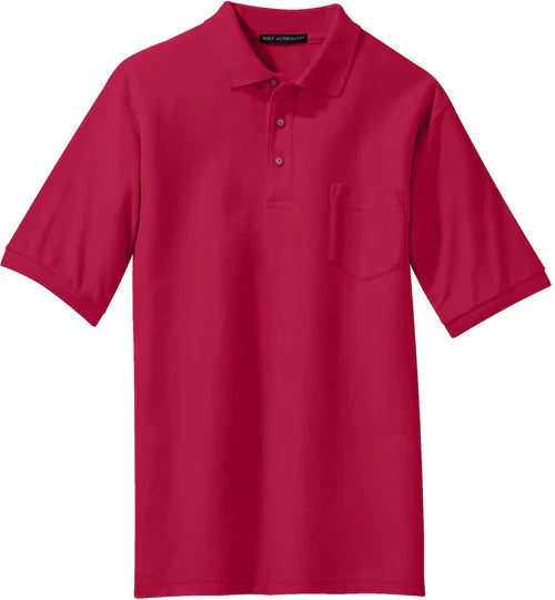 Port Authority Silk Touch Polo with Pocket with custom logo embroidery
