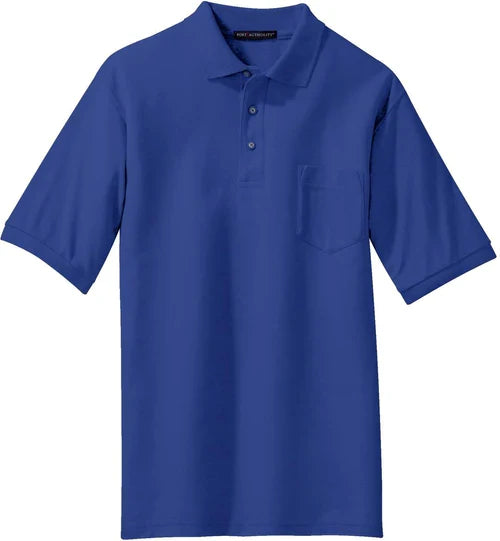 Port Authority Silk Touch Polo with Pocket with custom logo embroidery