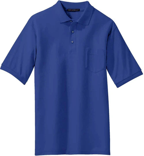 Port Authority Tall Silk Touch Polo with Pocket with custom logo embroidery