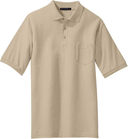 Port Authority Silk Touch Polo with Pocket with custom logo embroidery