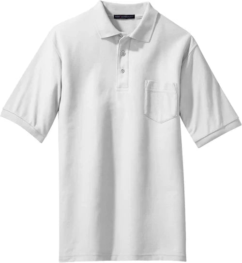 Port Authority Silk Touch Polo with Pocket with custom logo embroidery