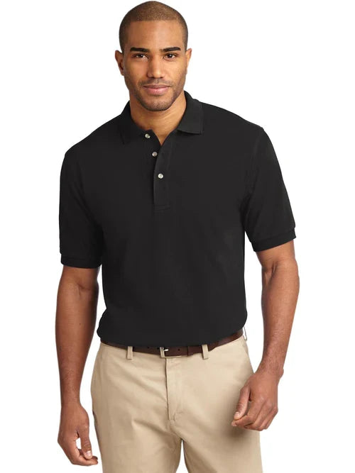 Port Authority Tall Heavyweight Cotton Pique Polo with custom logo embroidery