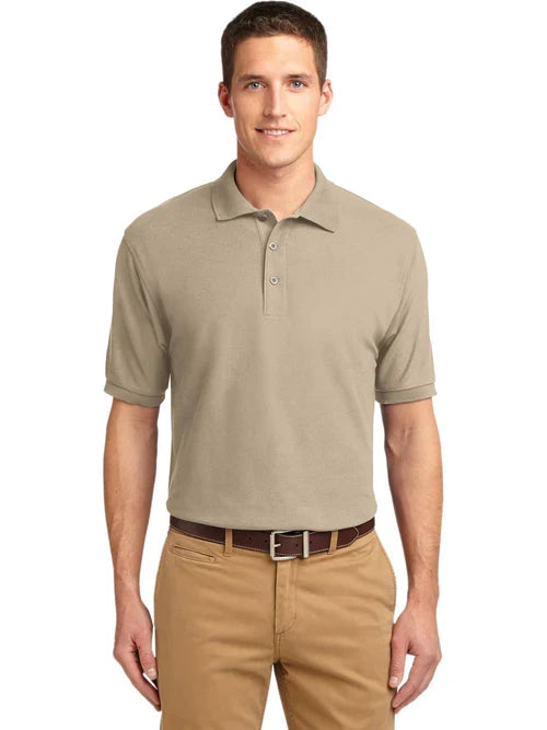 Port Authority Tall Silk Touch Polo with custom logo embroidery