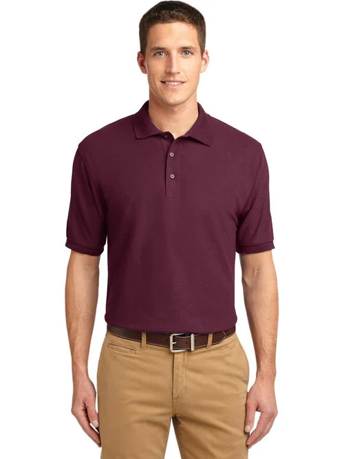 Port Authority Tall Silk Touch Polo with custom logo embroidery