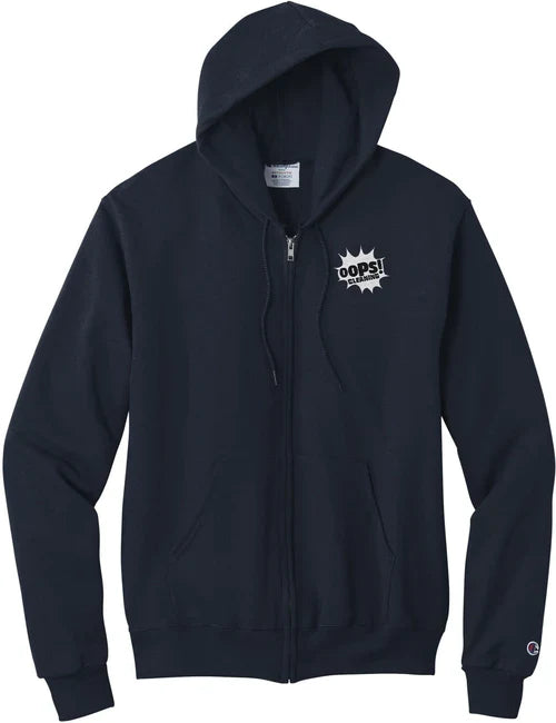 Champion Powerblend Full-Zip Hoodie with custom logo embroidery