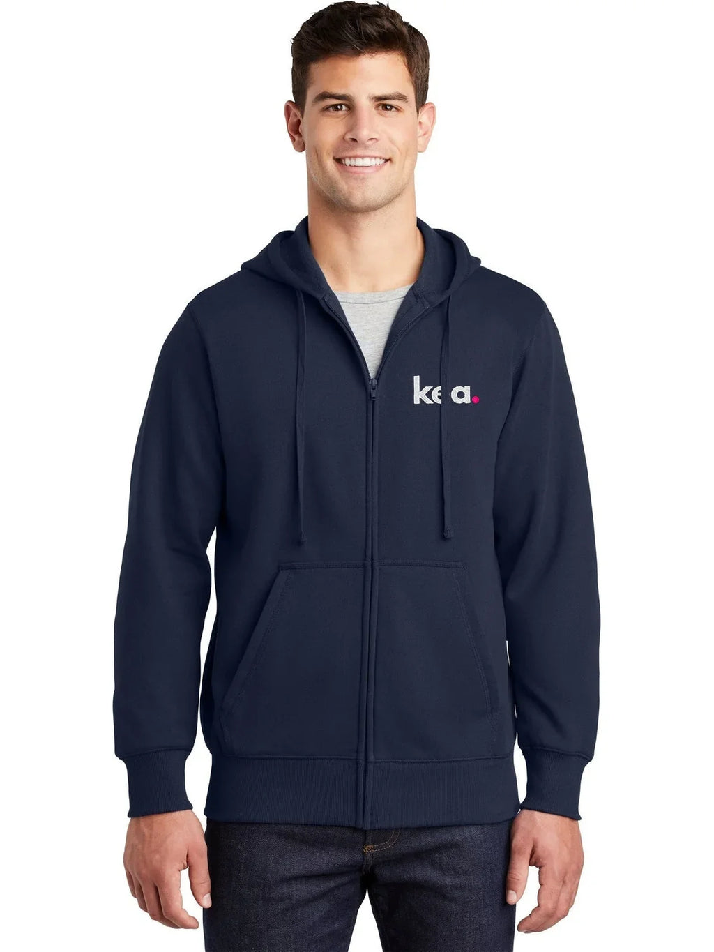 Sport-Tek Full-Zip Hooded Sweatshirt with custom logo embroidery