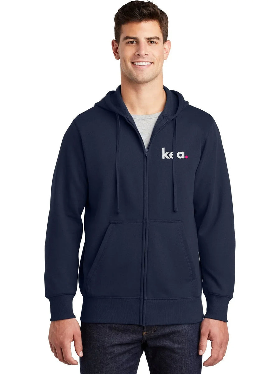 Sport-Tek Full-Zip Hooded Sweatshirt with custom logo embroidery