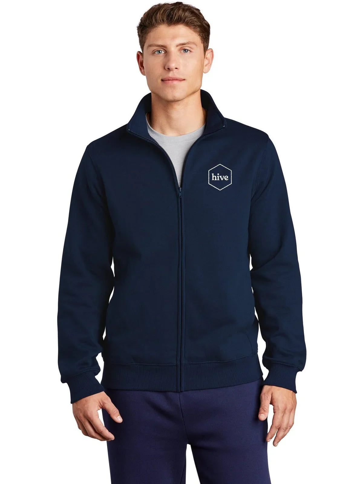 Sport-Tek Full-Zip Sweatshirt with custom logo embroidery