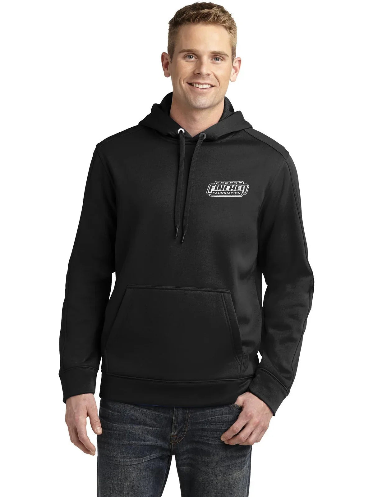 Sport-Tek Repel Fleece Hooded Pullover with custom logo embroidery
