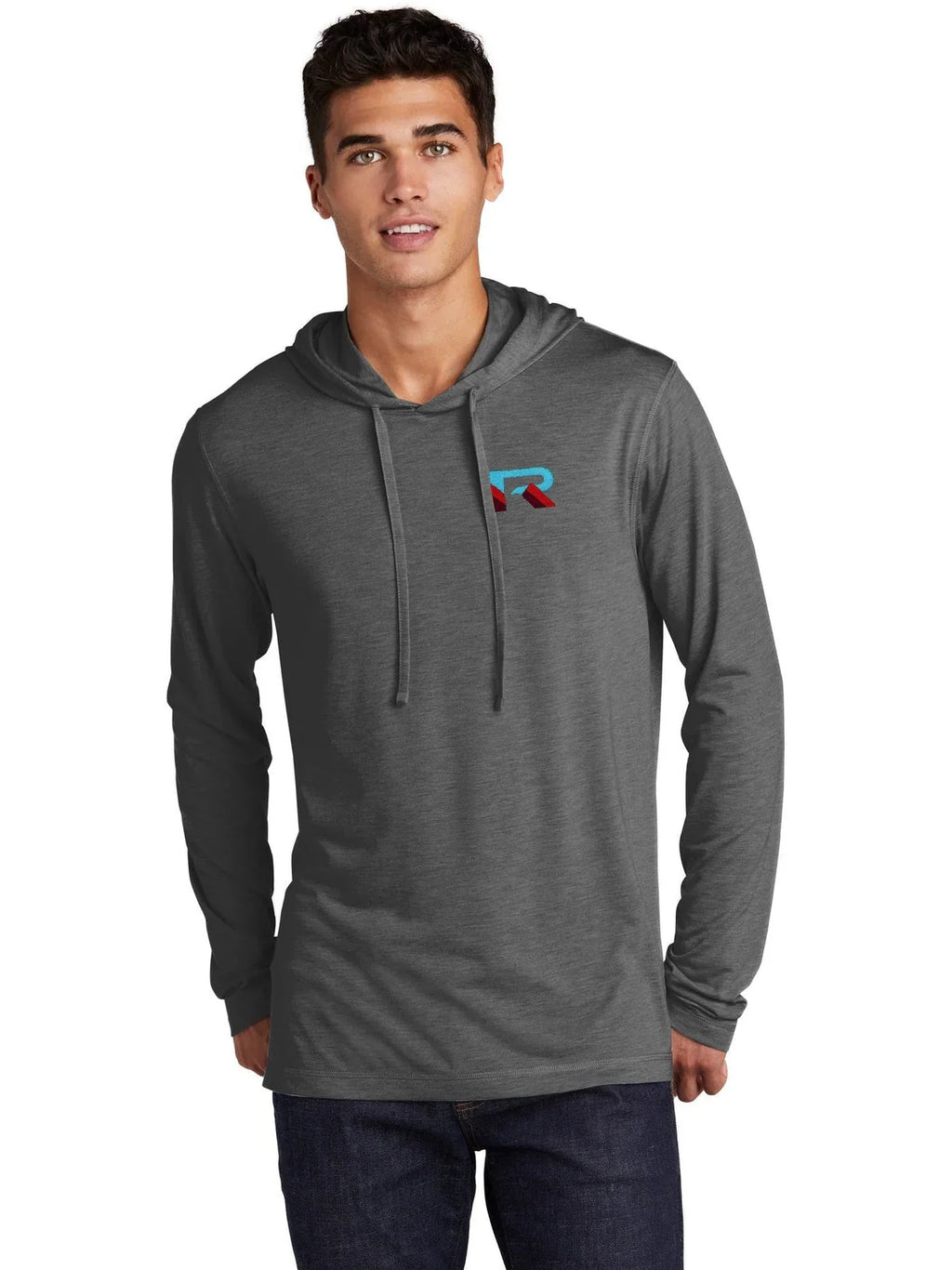 Sport-Tek PosiCharge Tri-Blend Wicking Long Sleeve Hoodie with custom logo embroidery