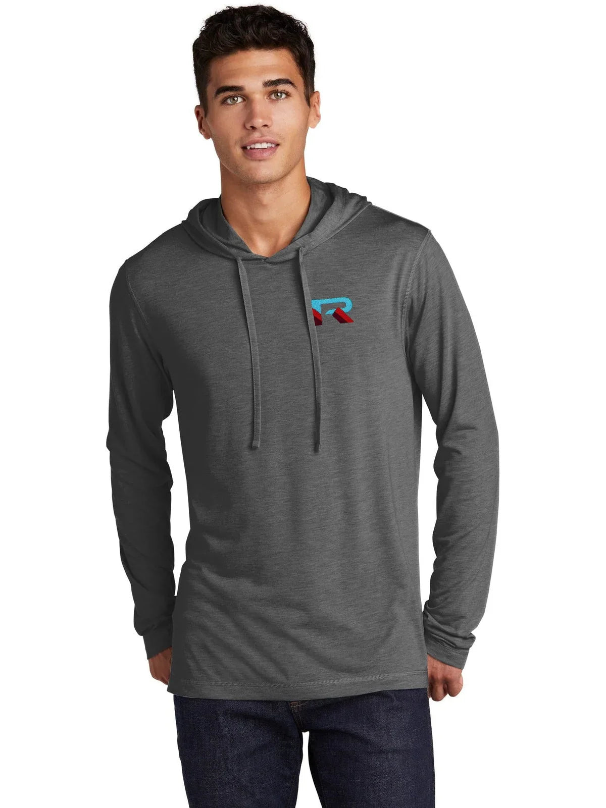Sport-Tek PosiCharge Tri-Blend Wicking Long Sleeve Hoodie with custom logo embroidery