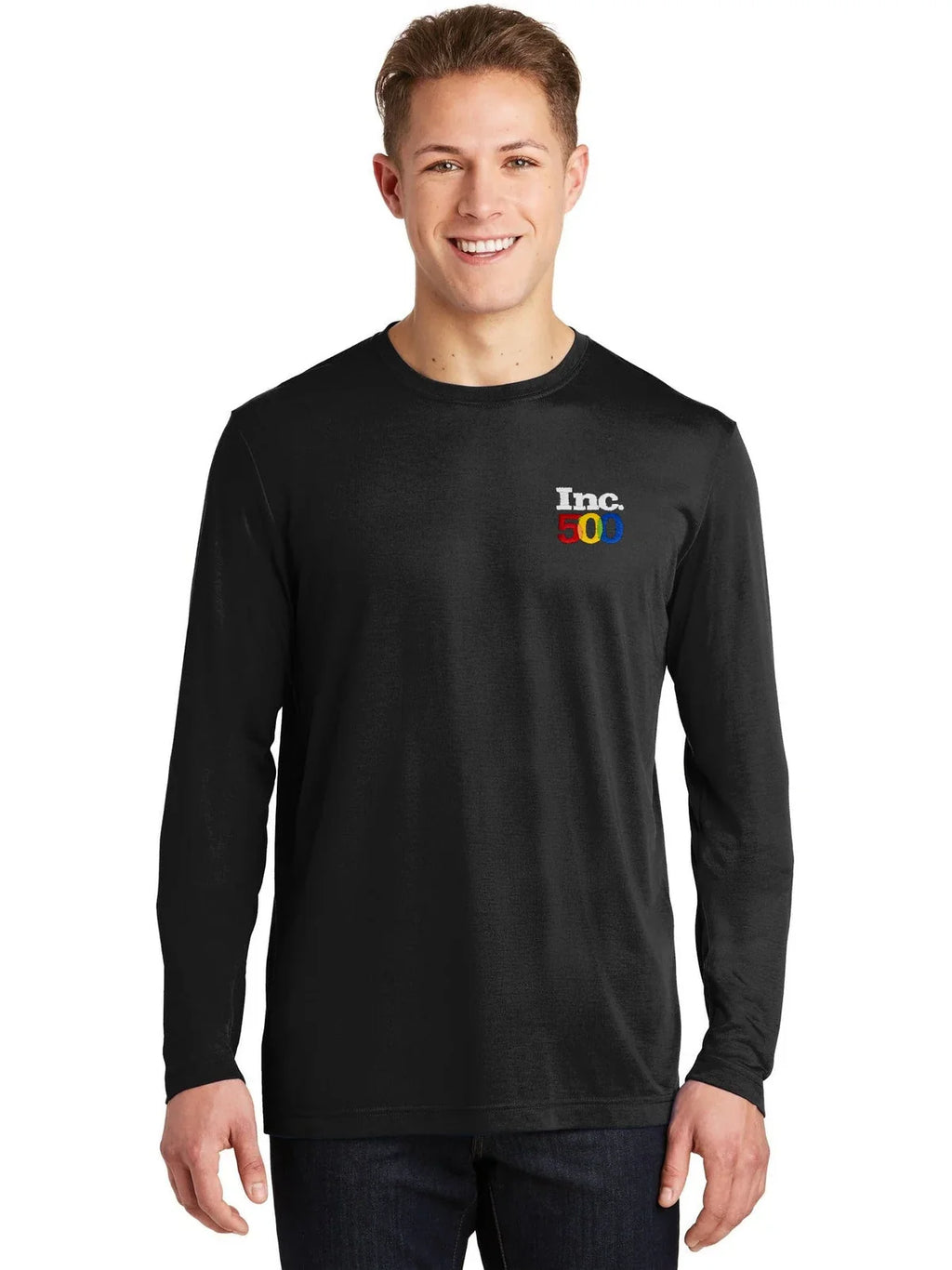 Sport-Tek Long Sleeve PosiCharge Cotton Tee with custom logo embroidery