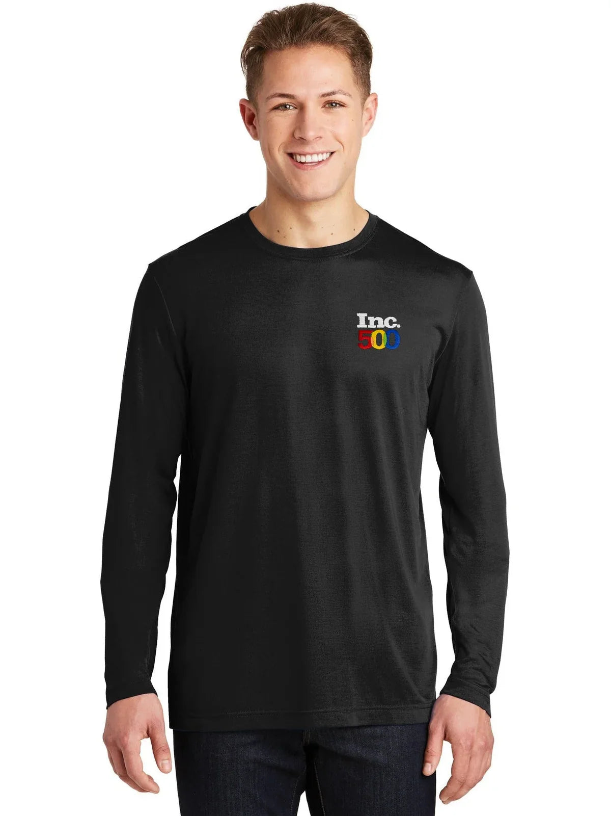 Sport-Tek Long Sleeve PosiCharge Cotton Tee with custom logo embroidery