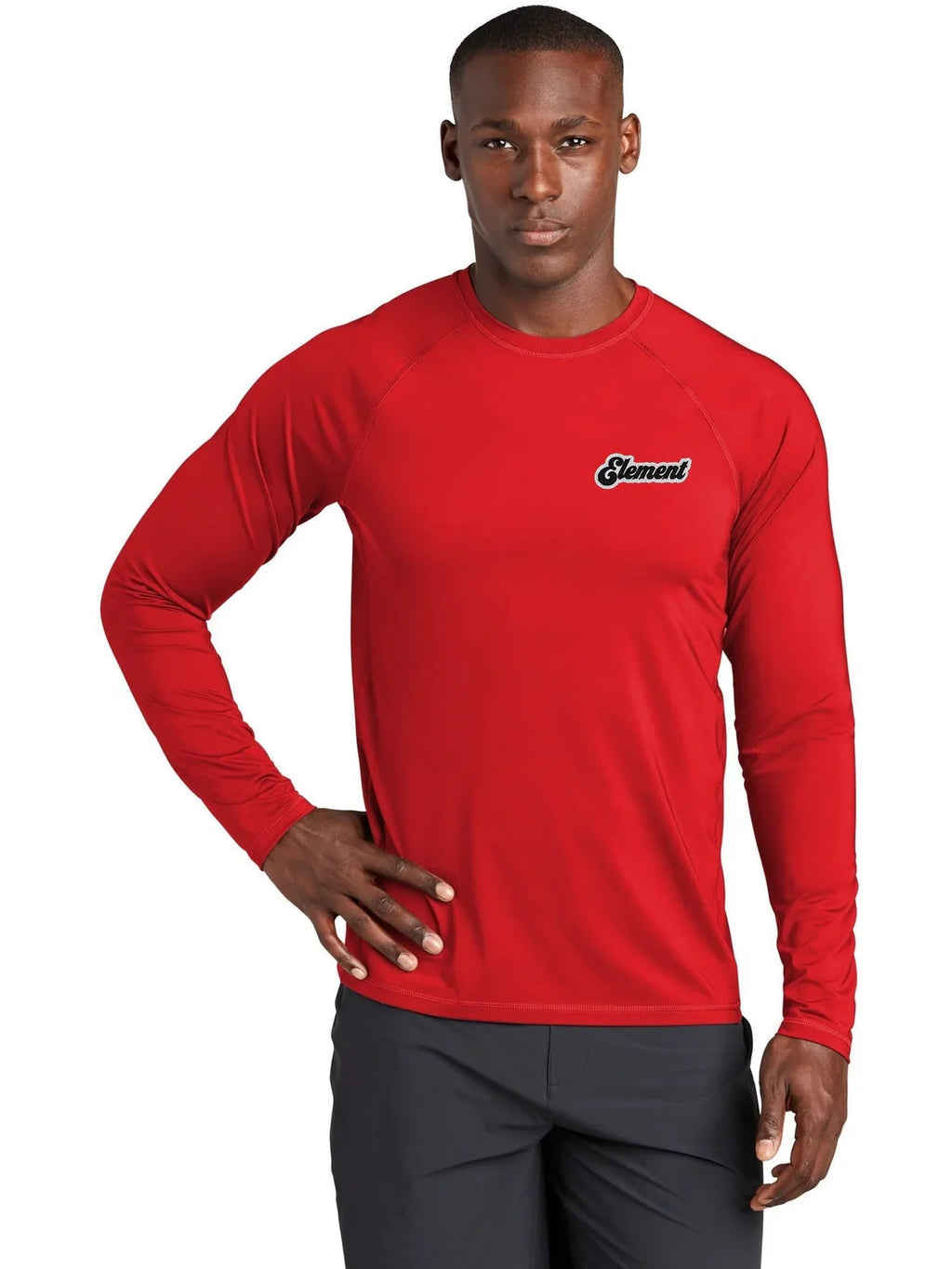 Sport-Tek Long Sleeve Rashguard Tee with custom logo embroidery