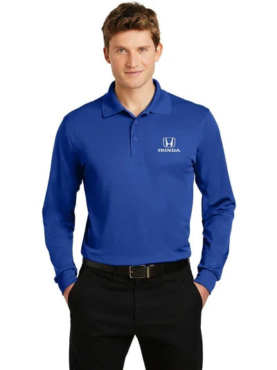 Sport-Tek Long Sleeve Micropique Sport-Wick Polo with custom logo embroidery