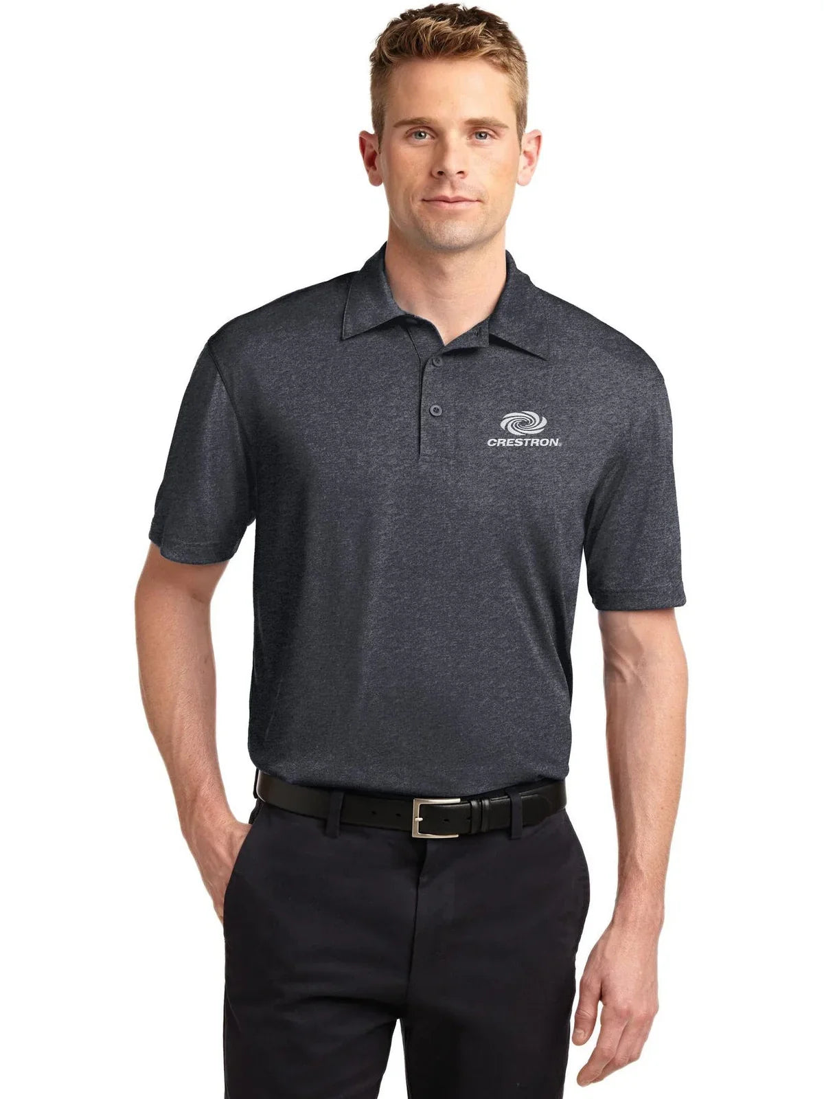 Sport-Tek Heather Contender Polo with custom logo embroidery