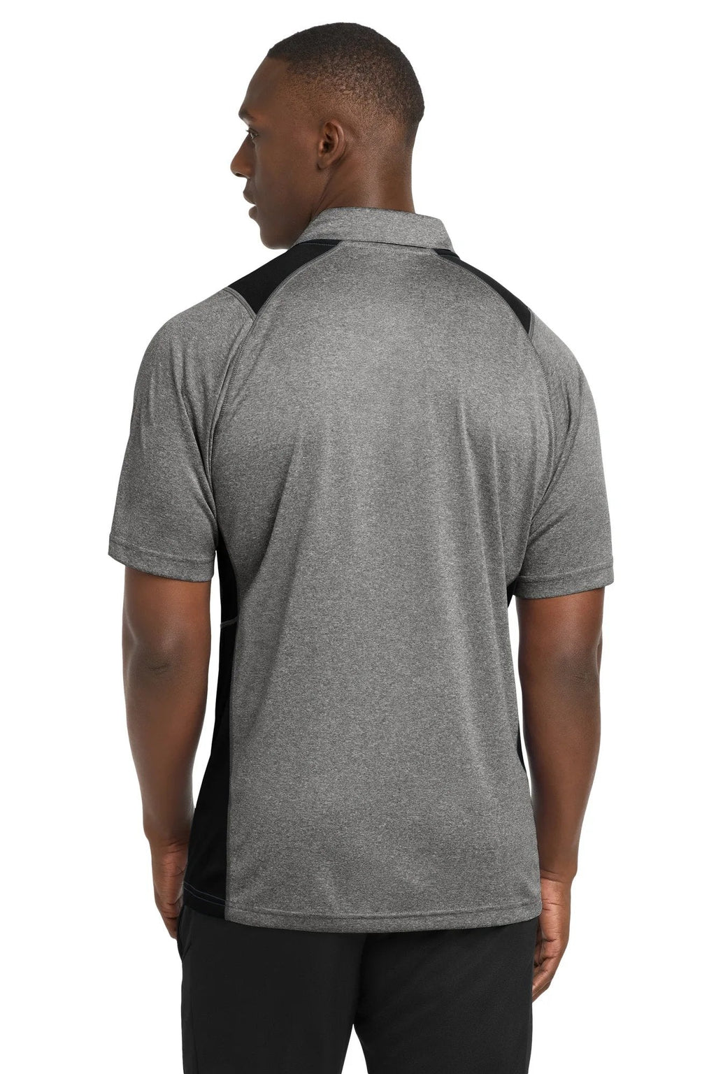 Sport-Tek Heather Colorblock Contender Polo with custom logo embroidery