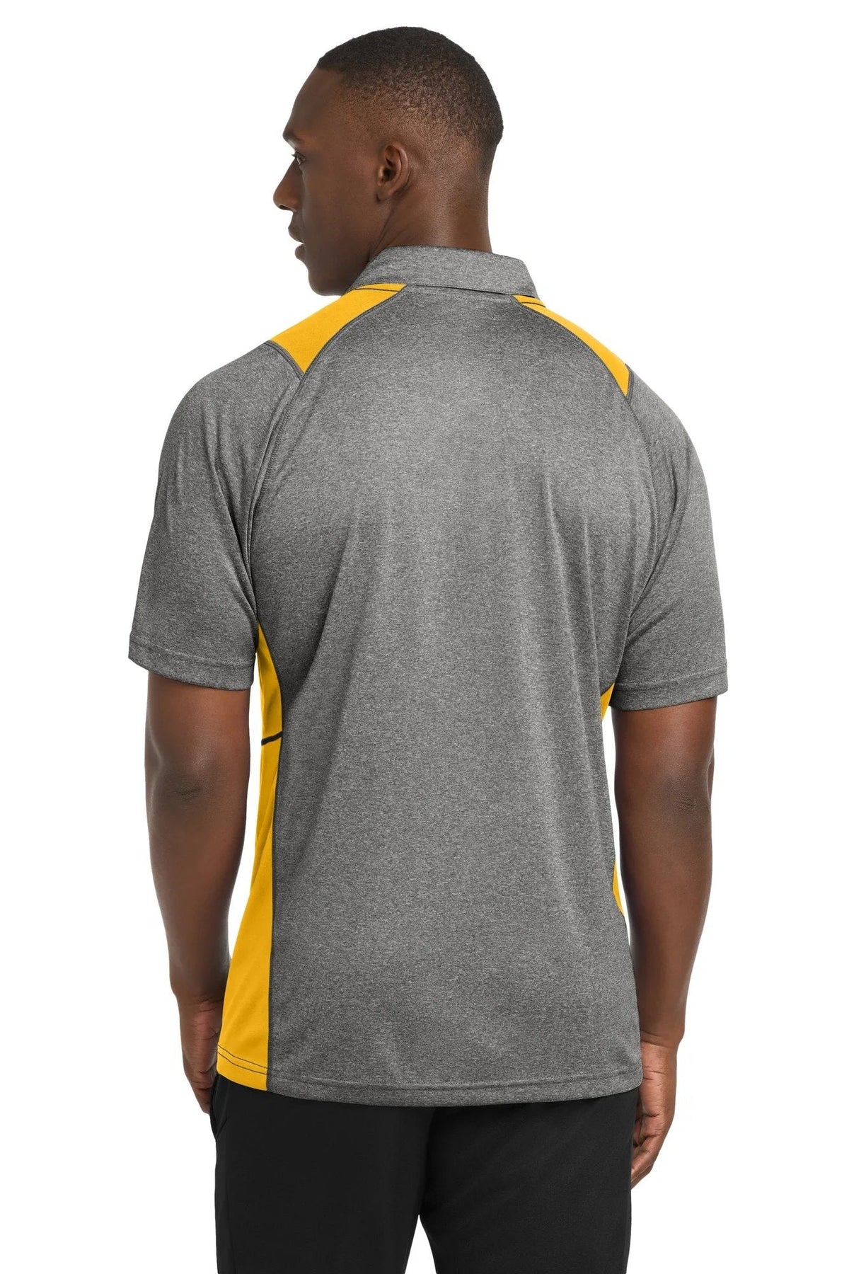 Sport-Tek Heather Colorblock Contender Polo with custom logo embroidery