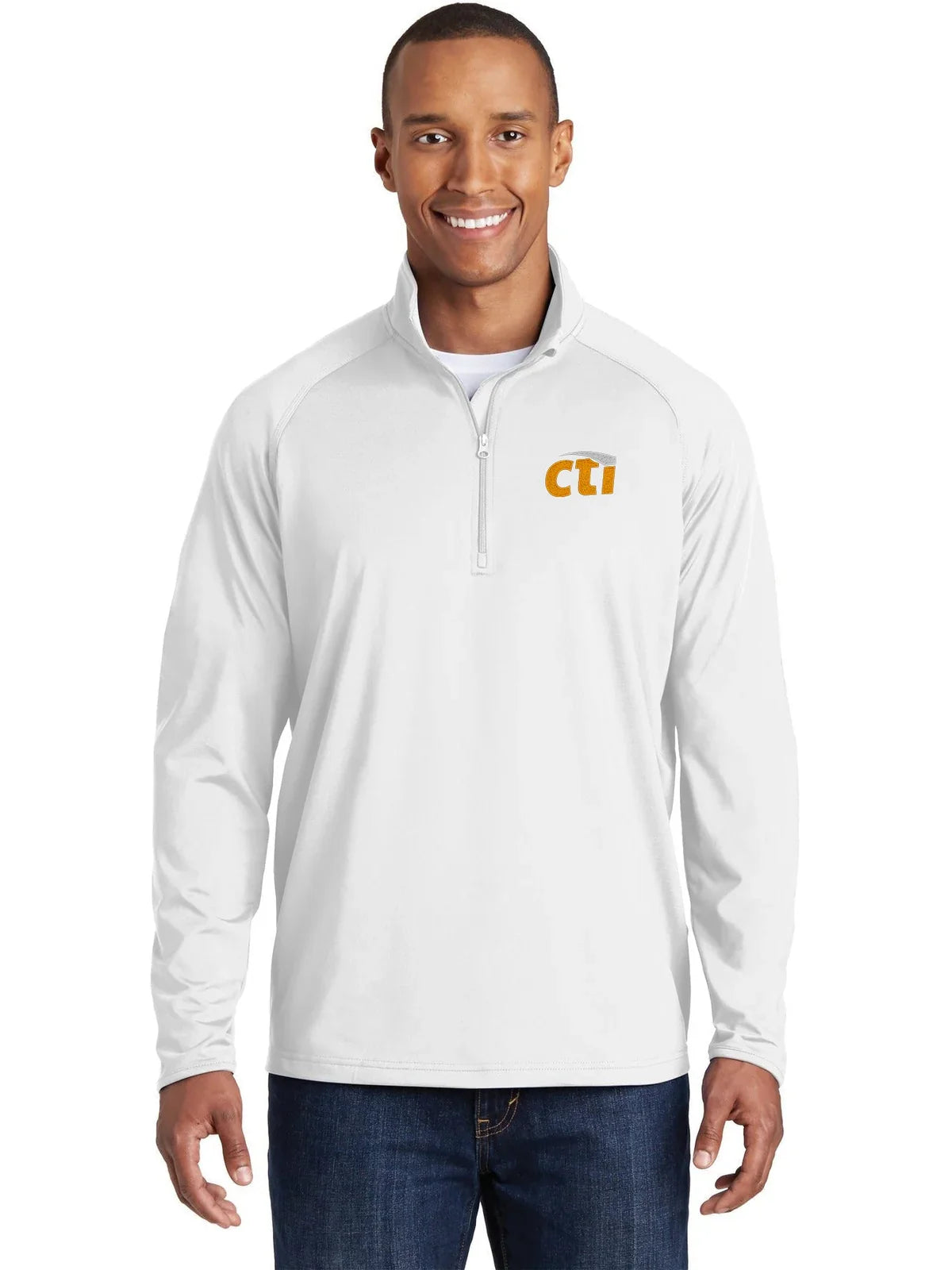 Sport-Tek Sport-Wick Stretch 1/4-Zip Pullover with custom logo embroidery