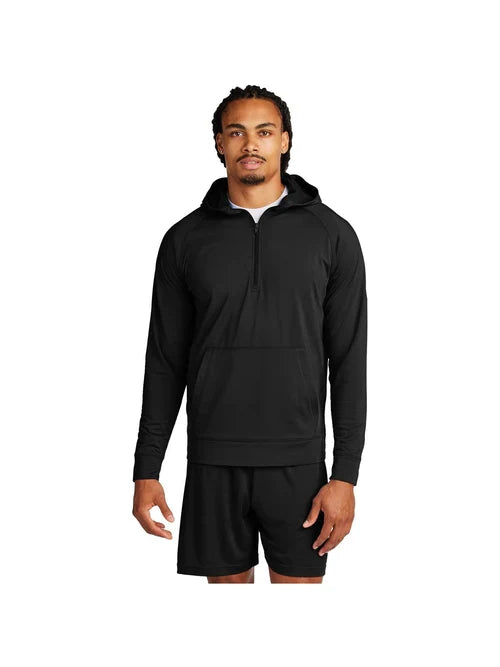 Sport-Tek Sport-Wick Stretch 1/2-Zip Hoodie with custom logo embroidery