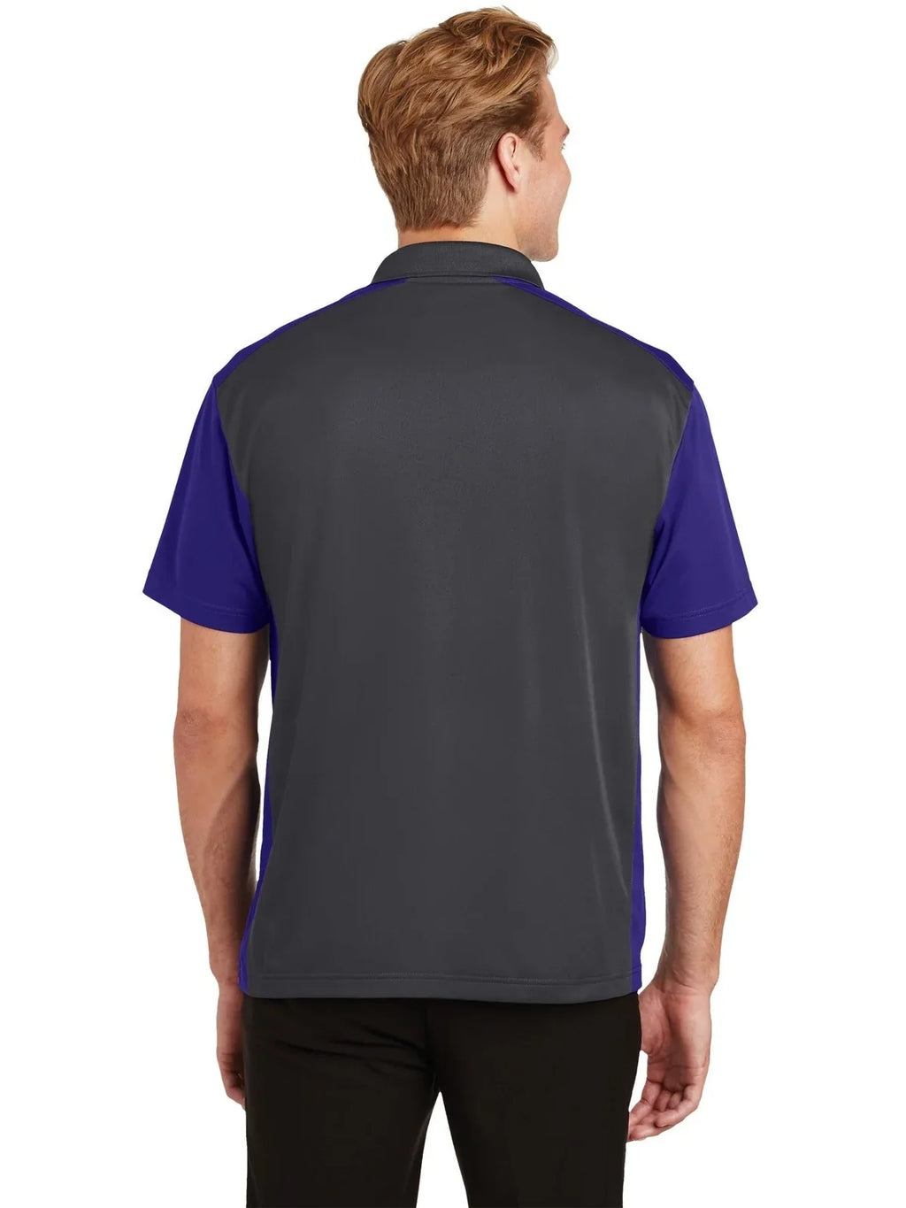 Sport-Tek Colorblock Micropique Sport-Wick Polo with custom logo embroidery